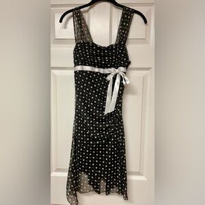 XOXO Black and White Polka Dot Mini Dress